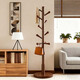DSRAWMYT solid wood coat rack floor-standing vertical clothes rack bedroom office clothes rack simple multi-hook clothes drying rack