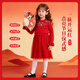 Disney (Disney) girls dress new Chinese style red New Year's greeting dress fresh and sweet daily versatile and comfortable for children big red 120