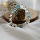 Bailuoqi Brazilian Aquamarine White Crystal Bracelet Single Circle Bracelet Sea Blue Jewelry Gift Beads 8mm