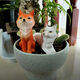 Fantasy nine-tailed fox succulent flower bonsai decorative ornaments outdoor monkey tail column landscape white small fox tail red fox lying