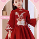 Disney (Disney) 26 new red dress princess winter velvet children's long-sleeved skirt girls autumn and winter dress spring and autumn new year velvet skirt 1755* red 140