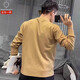 Kuraishi Kazuki trendy brand fashion solid color Henry shirt round neck sweatshirt men's spring and autumn new high-end fashion casual long-sleeved clothes black 2XL 150-162Jin Jin equals 0.5 kg