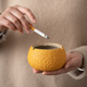 Ruoyan ugly orange ashtray ceramic household coffee table with cover creative decorative ornaments anti-fly ash ashtray new year birthday gift