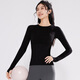 VICTORIATOURIST Sports T-shirt Women's Autumn and Winter Yoga Wear Tops Running Fitness Wear Pilates Training Slim Long Sleeve Bottoming Shirt Black M