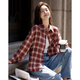 Demana Light Retro College Autumn Commuting Plaid Shirt Loose Meaty Small Temperament Shirt Women's Top
