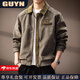 GUYN High-End Brand Men's American Retro Corduroy Jacket Men's 2025 Autumn Lapel Loose Casual Jacket Men's Army Green Army Green 2XL 185