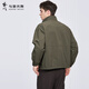 Dances with Wolves Windproof Stand Collar Jacket Men's 2025 Autumn and Winter New Commuting Anti-wrinkle High-Quality Casual Youth Loose Jacket 1078 Military Green 203 L (175)