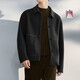 TonLion 2025 autumn and winter men's lapel topstitched solid color woolen jacket