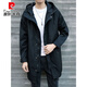 Pierre Cardin (pierre cardin) military windbreaker men's mid-length coat autumn and winter 2026 new style jacket jacket loose cotton hooded coat military green cotton M 110-125Jin Jin equals about 0.5 kg