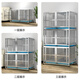 HKML stainless steel dog cage, breeding cage, partition cage, foster care cage, single layer, double layer, three layer, general purpose for cats and dogs, large, medium and small dogs, 124x75x70 cm long, wide and high, three layers