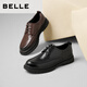 Belle Commuting Business Leather Shoes 2025 Men's Leather Pleated Height Casual Shoes A1373AM4 Black 2 40