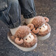 Winter children's cotton slippers for boys and girls, warm and plush, small and medium-sized children, infants and young children, home baby lamb cotton slippers, light coffee slippers, 12, 26/27 size (shoe length 16CM, suitable for feet 15