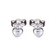Laofu gold simple love earrings platinum heart-shaped earrings about 1.04g