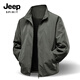 JEEP SPIRIT Light Business Jacket 2025 Autumn New Wear-resistant Casual Versatile Stand Collar Jacket 8988 Black XL