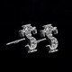 Junmin STK SmallTownKid full diamond earrings earrings jewelry decorations American retro street trend silver pair with box