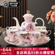 Yanze bone china rotatable water set tea set teapot teacup set opening housewarming gift light luxury high-end gift box bone china peony diffuser set-wooden gift box