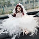 Goddess Litian Car Ornaments Interior Car Decorations Feather Wedding Dress Princess Doll Gift Barbie Doll Frost Princess White Feather Dress