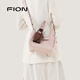 FION 2025 New Bag Genuine Leather Bucket Women's Bag Premium Handbag Large Capacity Shoulder Bag Pink/Brown