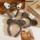 Cute head dog headband, plush cat headband, hair accessory, face wash and makeup special press hairpin for women 2025 new style 2# plush dog headband