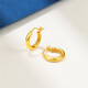 Saphire 18K gold earrings, fashionable and simple hoop earrings, birthday gift for girlfriend 18K gold earrings