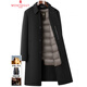 MONTAGUT double-sided cashmere coat for men, middle-aged and older, over-the-knee winter thickened warm woolen woolen windbreaker coat, navy blue S 165/84A