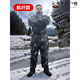 TLXT outdoor fishing one-piece cotton jacket, winter ice fishing one-piece down jacket, sea fishing waterproof and cold-proof fishing suit for men, thickened and cold, maple leaf style, back heat reflection + hip zipper, white duck down, cold resistant to minus 6 L