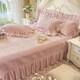 Yalu Korean lace baby velvet bed skirt four-piece set winter double-sided milk velvet warm bed sheet quilt cover three-piece set Chanel Garden-Pink Jade bed cover 1.5m four-piece set