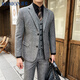 ROMON suit + vest + trousers suit slim fit suit wool professional wear dark gray 3XL