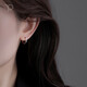 Earrings sterling silver genuine 999 plain hoop earrings for pierced ears niche style earrings ear buckles high-end ear bone nails outer diameter 12mm pure silver earrings pair small earlobes