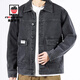 AEMAPE Men's Denim Jacket Men's Spring and Autumn 2025 New Men's Loose Large Size Youth Workwear Jacket Men's Top Men's MS301 Black Gray Regular XL Recommendation 150-170Jin Jin is equal to 0.5 kg