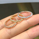 Mengdong fashionable and simple 18k gold diamond bean ring rose gold beads plain gold single diamond engagement ring color 18k gold single diamond 4 points women's size 10