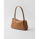 PRADA Women's caramel calfskin metal zipper handbag 1BA444_2CYS_F03BH_V_OVX 1BA444_2CYS_F03BH_V_OVX