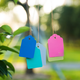 Arbor Day tag, plant tag, hanging tag, sapling, tree adoption tag, children's name information, plastic waterproof tag, 3.5*5cm powder, 100 pieces