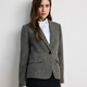 Scofield Wool 100% Women's Old Money Style Herringbone Blazer 2025 Fall New Arrival Gray L 170