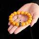Fan Jialun beeswax bracelet men's collection-grade amber demon flower old wax bracelet s925 silver jade beads six-word motto 10mm demon flower beeswax