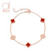 Promise of Love 18K gold lucky four-leaf clover bracelet for women light luxury rose gold color birthday gift for girlfriend and wife