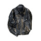 Will not American retro PU leather jacket men's spring and autumn trendy brand hiphop loose casual hip-hop zipper lapel jacket black M