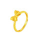Shudou Gold Store gold-wrapped and silver-wrapped fugitive princess bow ring for women plated with 999 pure gold as a live birthday gift. The bow ring is about 1.3g.