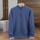 XJSGS international high-end brand half-zip cashmere sweater for men with cashmere sweater winter new bottoming middle-aged sweater high-end sky blue counter same style plus velvet winter style XL