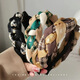 Jiao Xuefei Retro French Fairy Plaid Twist Headband Pressed Hair Anti-Slip Headband Hairpin Hairband Female Internet Celebrity