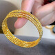 Luanjie ancient method inherited 24k gold new five-circle bouncy bead bracelet sparkling retro multi-layer winding elastic bracelet accessories bouncy