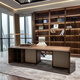 Italian minimalist solid wood boss desk office desk and chairs black walnut executive desk high-end executive desk office size customization (contact customer service)