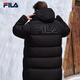 FILA Official RGB Down Men's and Women's Long Down Jacket 2025 Winter Couple's Hooded Cold Warm Jacket