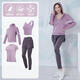 COZOK fitness suit for women in autumn and winter plus velvet yoga clothing equipment for running morning jogging professional long-sleeved thin sportswear blue [long] five-piece set ETC15924 L Recommended 105-120 Jin [Jin equals 0.5 kg]