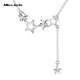 Miss JuJu pt950 platinum star necklace for women platinum love pendant fashion chain gift for girlfriend star necklace 3.6-3.8g + blue silk gift box