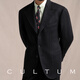 CULTUM 1930s wool twill fabric CULTUM autumn and winter thickened easy-care peaked lapel suit for men black twill three-piece suit 54 B