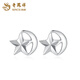 Lao Fengxiang PT950 Platinum Star and Moon Phase Earrings for Women New Platinum Earrings Birthday Gift for Girlfriend and Wife Platinum Star and Moon Phase Earrings About 1.1g Brand Gift Box