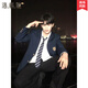 Lokochi Korean version of college style coming-of-age ceremony boy dress, high school student dk suit, complete set of sunny and clean boys' suit, three-piece suit, navy suit + white shirt + black L 120-135 Jin Jin equals 0.5 kg can be worn