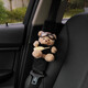 Choose cute bear car seat belt shoulder guard cover car safety belt handle cover anti-sliding car doll decoration products for women blue plaid + little blue bear [two sets]