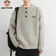 Paul Frank Sweater Men's Autumn and Winter Versatile Loose Knitwear Men's Jacket Trendy Brand Wool Bottoming Shirt Light Gray L